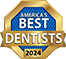 Americas Best Dentists 2022 award winner badge